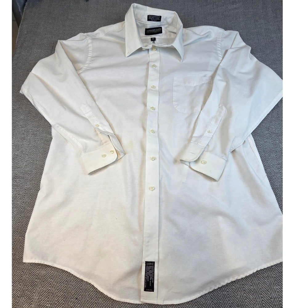 Alexander Lloyd Mens White Dress Shirt Tall 18.5 35/36 Executive Separates